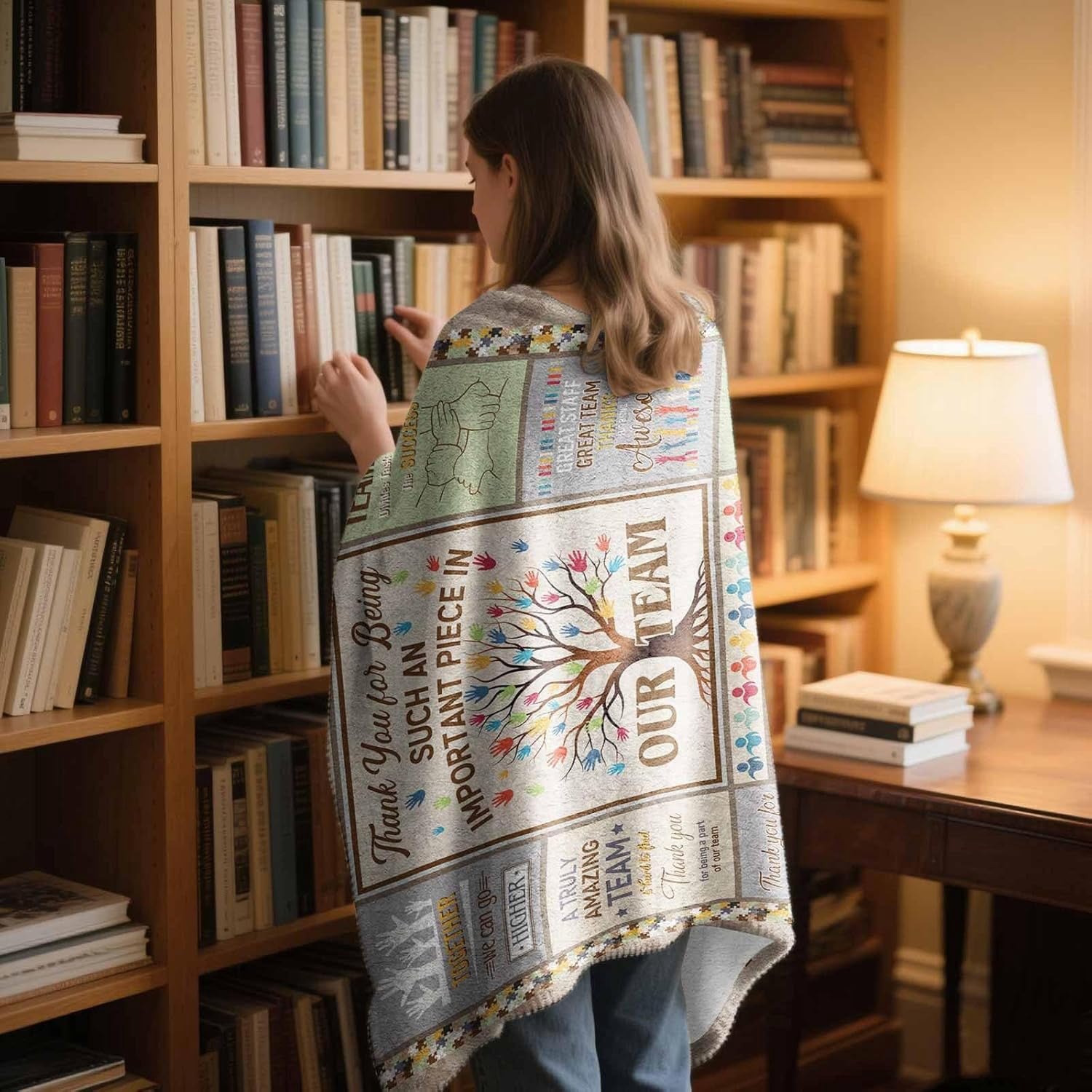 Cool Employee Appreciation Gifts for Women Men, Appreciation Gifts for Coworkers, Teamwork Gift Blanket 60"X50", Team Gift for Employees, Thank You Blankets for Coworkers, Beige