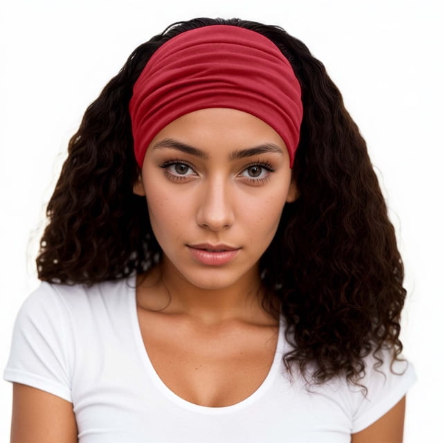 Fgnfyis Grand Foulard Rétro pour Femmes avec Bande pour Cheveux Mignonne Nouée, Design à la Mode et Polyvalent, Rouge