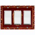 thumbnail image 1 of Metal Light Switch Plate Cover Elegant Gold Candle Frame Starry Moon Maroon FRA034, 1 of 13
