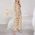 thumbnail image 3 of Goofa Cute Squirrel Printed Women’s 2 Piece Pajama Set Super,Pajamas Women's Long Sleeve Sleepwear Soft Button Down Loungewear Pjs Lounge Set Nightwear-Small, 3 of 9
