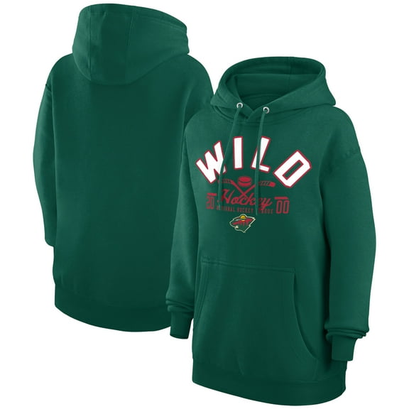 Men's Starter  Green Minnesota Wild Puck Pullover Hoodie