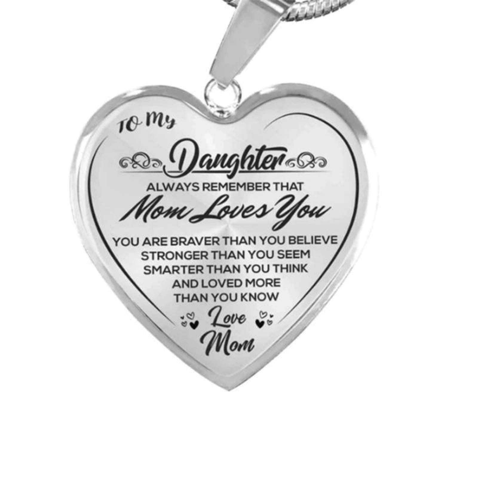 TOYFUNNY Women Heart Necklace Unique Gift Party To My Daughter Love Mom Heart Necklace