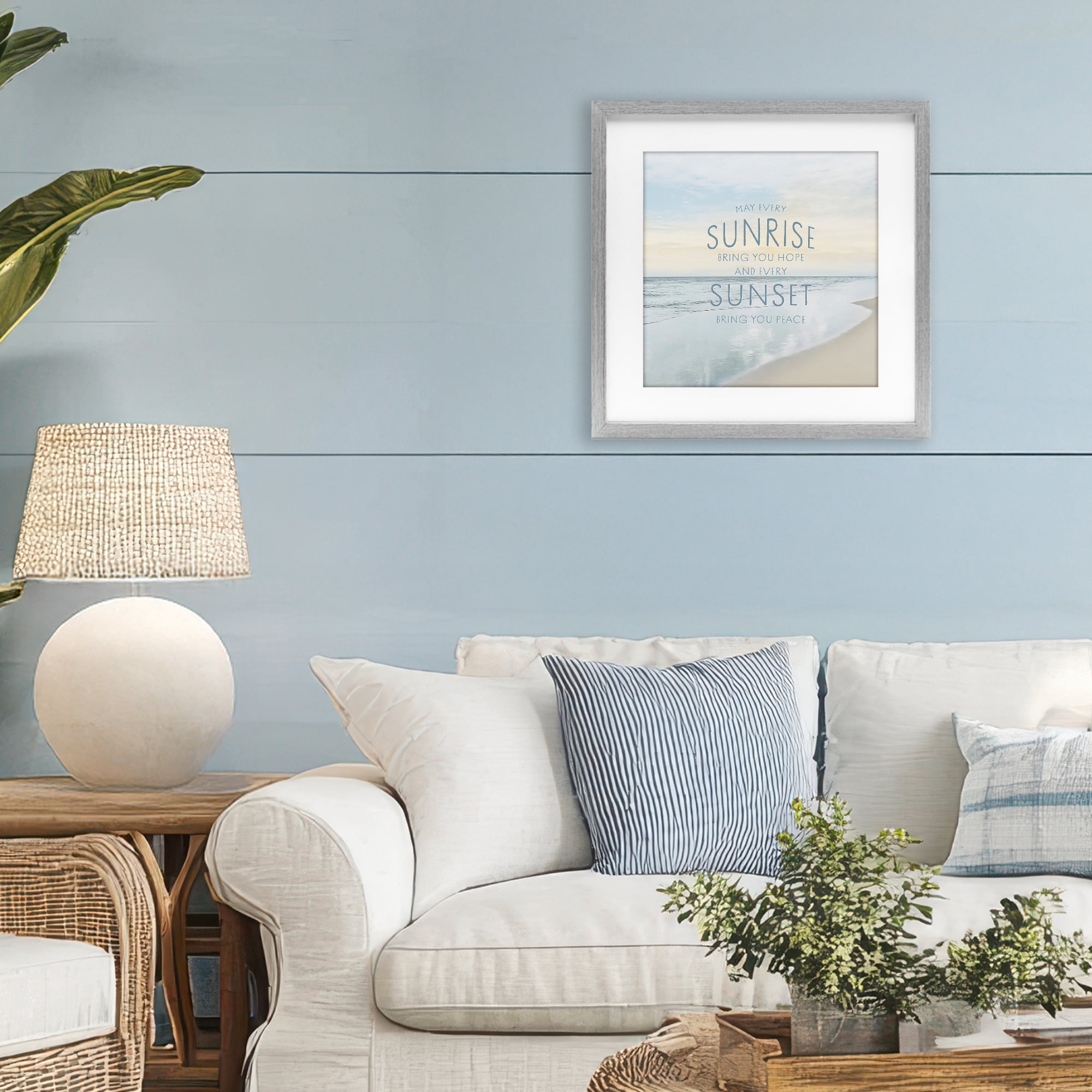 Stupell Industries Sunrise & Sunset Statement Gray Framed Print Under Glass, design by Natalie Carpentieri