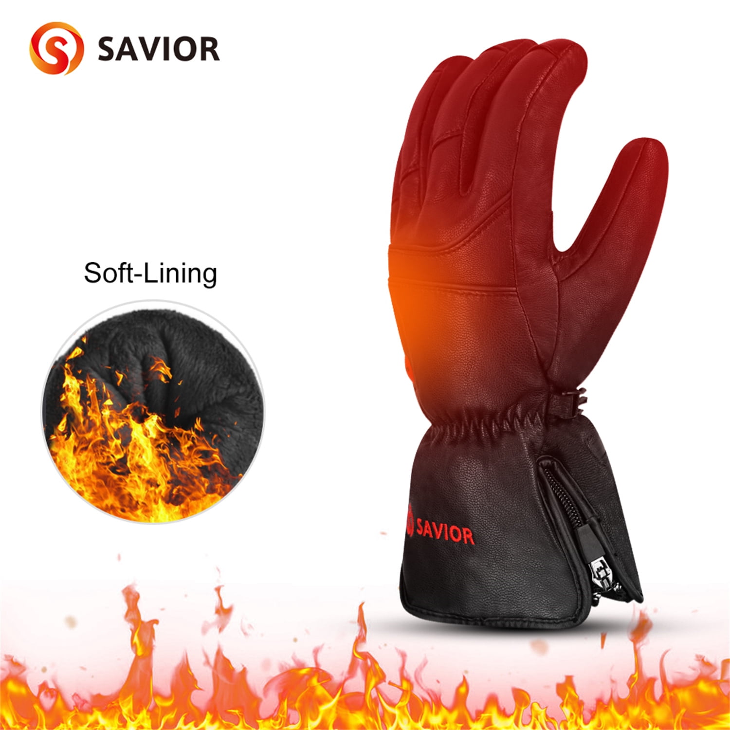 SAVIOR HEAT Heated Gloves Skiing Heated Gloves Warm Gloves Winter Touch Screen Waterproof Cold Weather Gloves for Outdoor Work, Travel, Riding, Skiing, Hunting