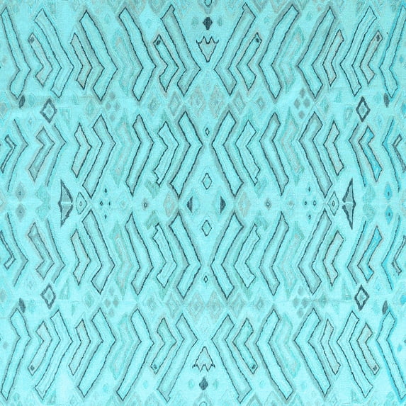 Ahgly Company Indoor Square Solid Light Blue Modern Area Rugs, 3' Square