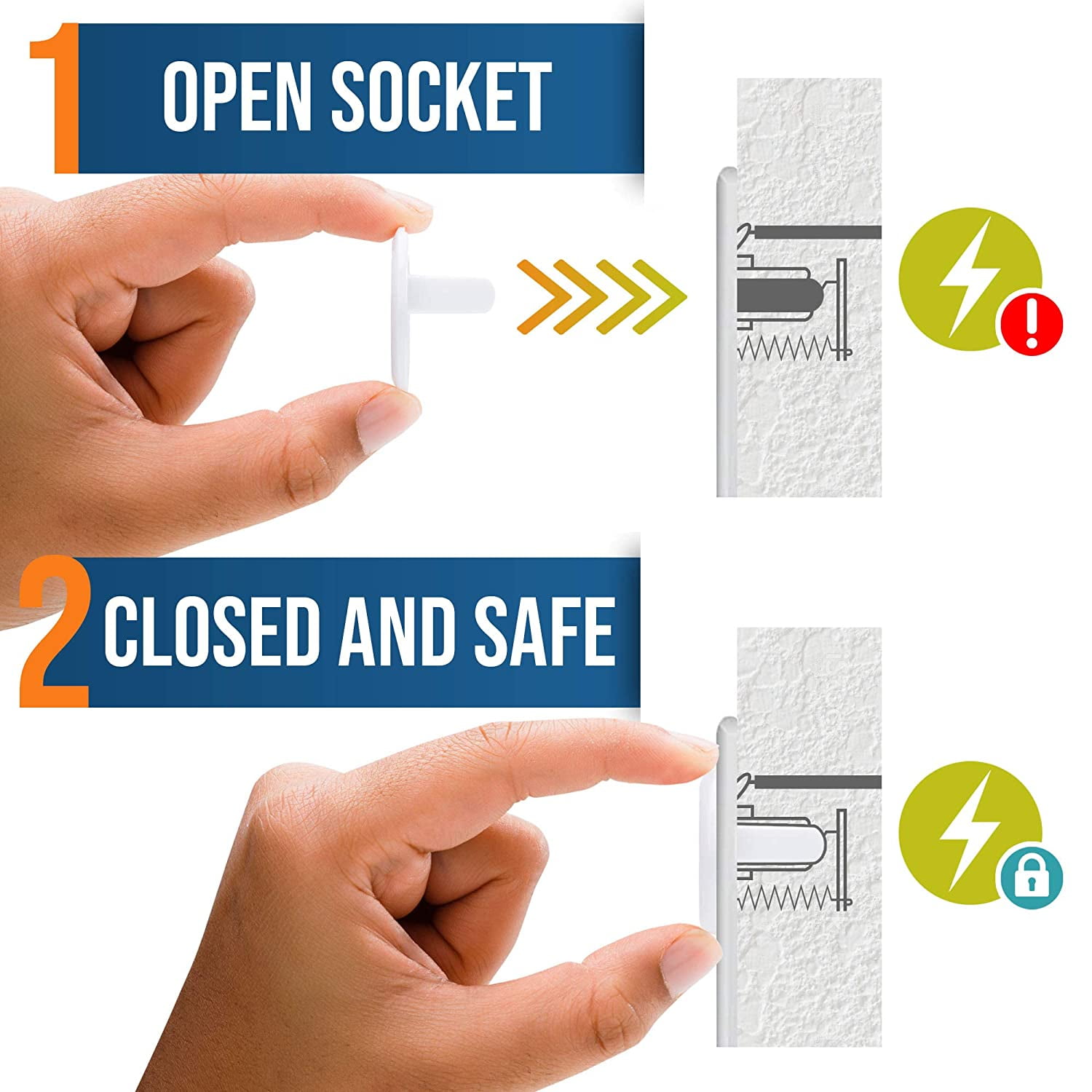 100 Pack Clear Outlet Covers – Baby Safety Outlet Plug Covers – Durable & Steady – Child Proof Your Outlets Easily