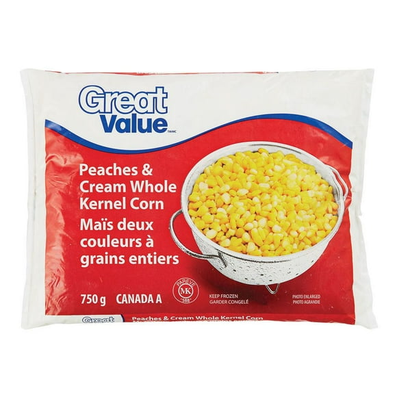 Great Value Whole Kernel Corn Peaches & Cream, 750 g