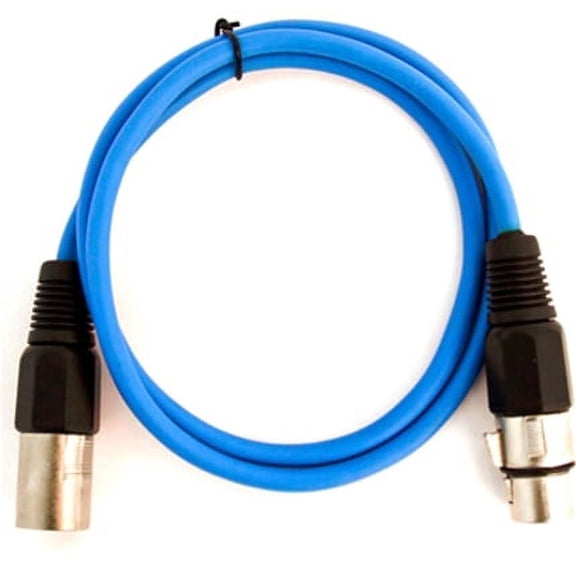 Seismic Audio SAXLX-2, Blue 2 Foot XLR Patch Cable