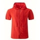 thumbnail image 1 of Camiseta con capucha y cremallera para hombre: sin mangas, a cuadros/color liso, verano/moda, poliéster, talla real, perfecta para el día a día y las fiestas., 1 of 8
