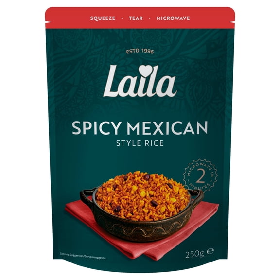 Laila Spicy Mexican Microwave Rice 250g, Imported from Britain