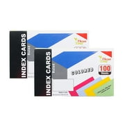 2-Pack Colored Index Cards, 3x5-Inch, Ruled, Canary-Cherry-Green-Blue, 25 of Each Color in Packs of 100. (2 Packs of 100)