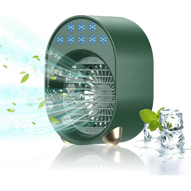 Portable Mini Air Conditioner Fan, Quiet Bedroom Fan, USB Rechargeable Portable Air Conditioner Mini Air Humidifier 2400mah 4 in 1