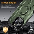 thumbnail image 2 of for iPhone 16 Pro Max Armor Case with Kickstand, Luxury Military-Grade Drop Protection Heavy Duty Magnetic Phone Case, Compatible with MagSafe Accessories, for iPhone 16 Pro Max - Armygreen, 2 of 7