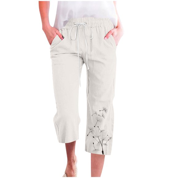 Mrat Women's Paper Bag Waist Pants