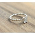 thumbnail image 6 of HeartsAndYou 1ct Engagement Ring for Women Radiant Cut Moissanite Ball Shank Solitaire 18k White Gold Over Silver, 6 of 8