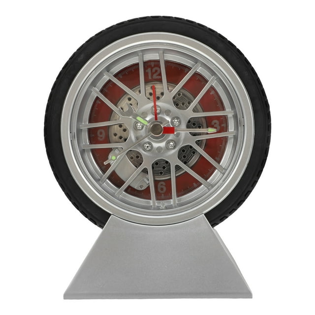 Horloge de Bureau Unique pour Pneus de Voiture avec Roues et Mouvement à Quartz pour Chambre, Salon, Bureau