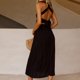 thumbnail image 5 of Vestido Vestido cruzado con espalda cruzada para mujer Vestido de fiesta de noche elegante de color sólido (Negro L) Ygjytge Negro T L para Mujer, 5 of 5