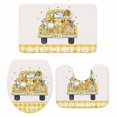 thumbnail image 2 of Honey Truck Bathroom Rugs Set Sweet Honey Bee Gnomes Floral Yellow Plaid Beige Non Slip Absorbent Soft Bath Mats 3 Piece Set with Bathroom Rug, U-Shaped Floor Mat, Toilet Seat Cover Large Size, 2 of 9