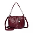 thumbnail image 1 of 3xBolso Hobo Para Mujer De Piel Sintética, Informal, De Gran Capacidad, Ligero, Bolso De Hombro, Color Rojo Oscuro, 1 of 8