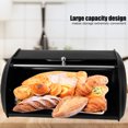 thumbnail image 3 of Bread Storage Bin,Bread Box With Mirror Finish Style for Kitchen Countertop, Bread Holder Storage Container With Small Window[Black], 3 of 9