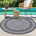 thumbnail image 6 of 6x6 FT/5x8 FT/8x10 FT/9x12 FT/9x18 FT Outdoor Rug for Picnic Washable Non-Slip Balcony Carpet Vintage Floral Rug Stain-Resistant Easy-Clean Plastic Area Rug for Patio Backyard Farmhouse Beach Camping, 6 of 8
