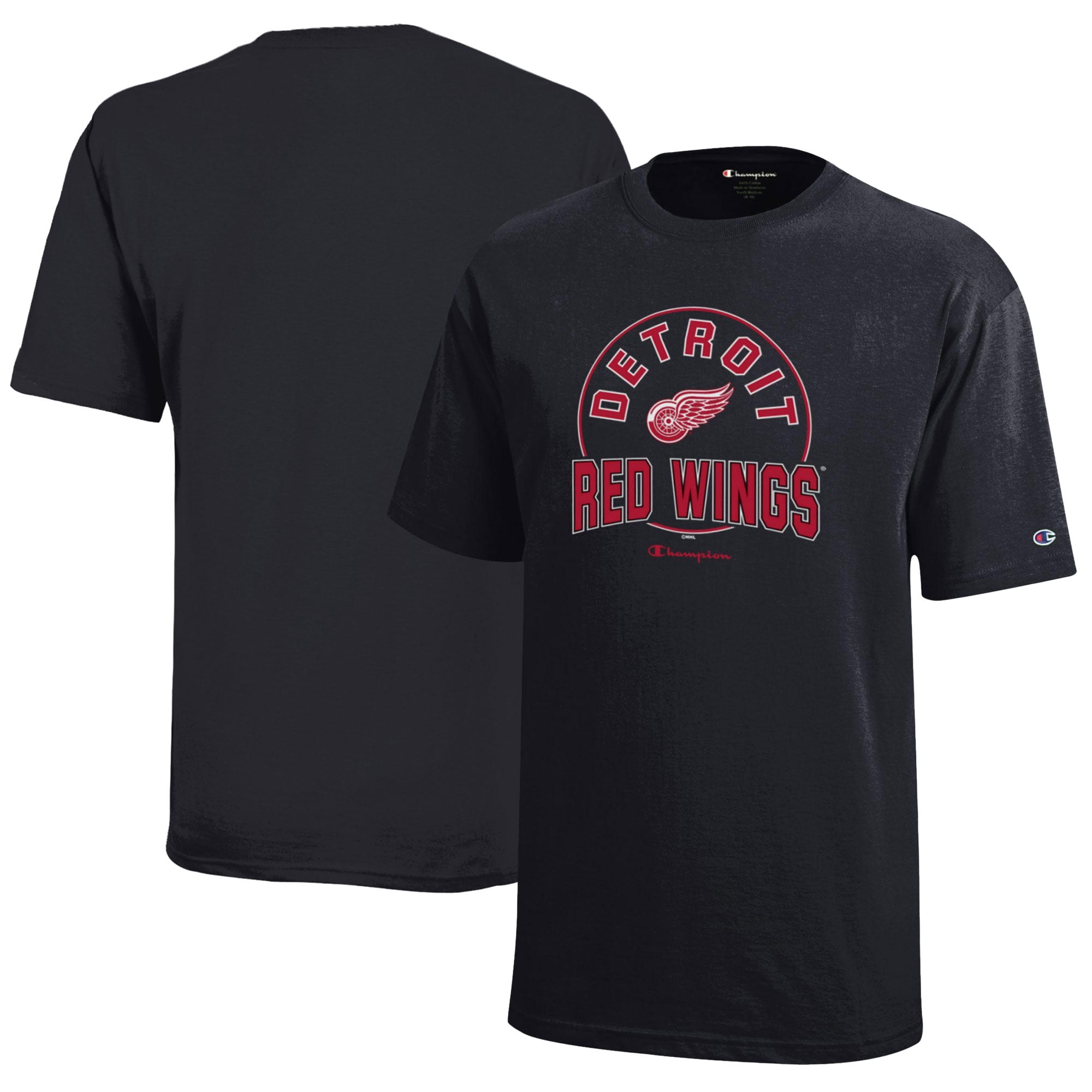 Youth Champion Black Detroit Red Wings Jersey T-Shirt