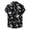 Black, variant on Men's Geometric Print Short Sleeve Shirt Casual Turn-Down Collar Designer Menswear Contemporary Printed Button-Front Top for Everyday Wear Black M