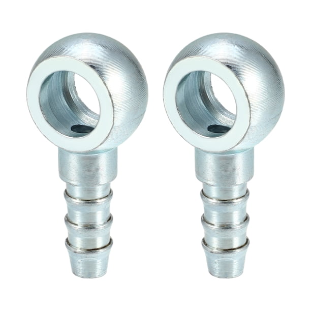 10 mm de diámetro 7,5 mm OD Banjo Manguera Barb Bolt Accesorios Universal Banjo Fitting Fuel Line Adaptador Conector para motocicleta Coche Tono plateado - Paquete de 2