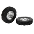 thumbnail image 1 of Neumáticos de goma de 85mm y llantas de aleación, 2 uds., para Tractor de remolque y camión volquete Tamiya 1/14, 1 of 8