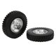 thumbnail image 1 of Neumáticos de goma de 85mm y llantas de aleación, 2 uds., para Tractor de remolque y camión volquete Tamiya 1/14, 1 of 8