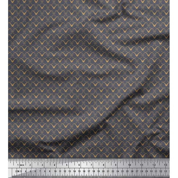 Soimoi Cotton Voile Fabric Ogee Small Print Fabric by The Yard 42 Inch Wide