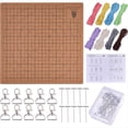 thumbnail image 1 of Juego de Tablero de Macramé de 28 X 28 cm para Adultos y Principiantes. CordóN de Macramé de 40 M, Tablero de Madera y Alfileres con 10 Llaveros para Trenzar., 1 of 6