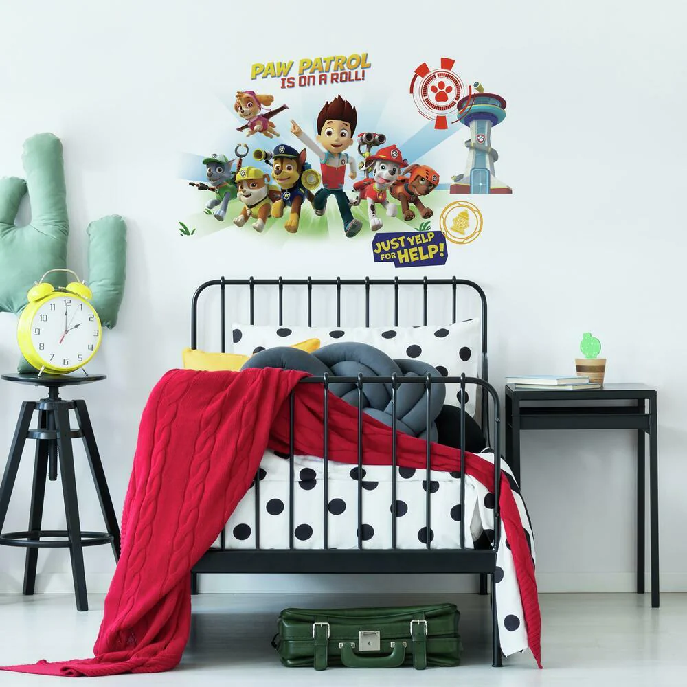 6 Piece Paw Patrol Peel & Stick Wall Decals Set Children Bedroom Removable Wall Decor Stickers