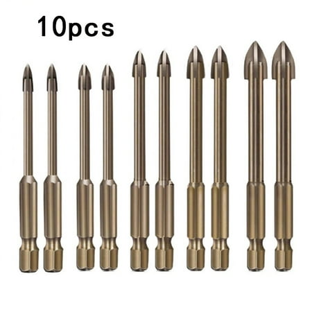

10Pcs Efficient Universal Drilling Tool Multifunctional Cross Alloy Drill Bits