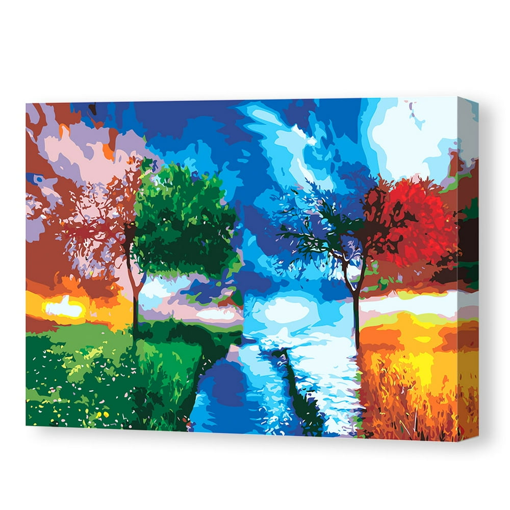 40 x 50cm Paint by Numbers Kits DIY Art Decor Hand Painted with Frame for Wall Decoration Four