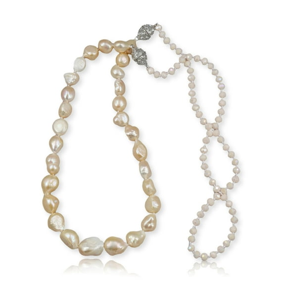 24F116 - Luna Dualé – Convertible Pearl & Crystal Necklace