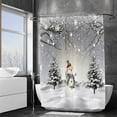 thumbnail image 4 of GOOESING Winter Christmas Snowman Pine Tree Polyester Shower Curtain for Xmas Bathroom Decor 72"x72", 4 of 6