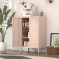 thumbnail image 4 of Marcree 2 Door Metal Accent Cabinet,Metal Locker Storage Cabinet,Metal Storage Cabinet with Shelves,Metal Sideboard Cabinet for Home Office,Entryway, Pink, 4 of 9