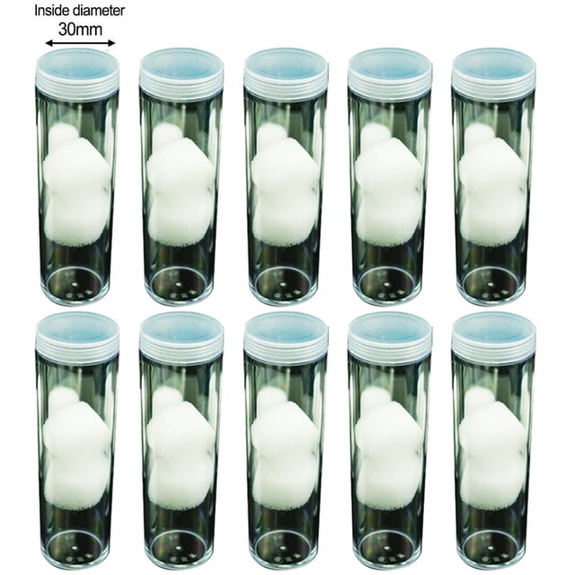 10 Pcs Boîte de Collection de Pièces en Plastique Support de Tube de Protection pour Capsules de Pièces 27mm/30mm Conteneur de Stockage avec Couvercle