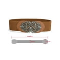thumbnail image 3 of INSPIRE CHIC Elastic Wide Waist Belts for Women Metal Buckle Stretchy Belts Black & Brown, 3 of 7