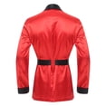 thumbnail image 4 of vastwit Mens Satin Smoking Robe Jacket Long Sleeve Kimono Bathrobe with Belt Red XXL, 4 of 7