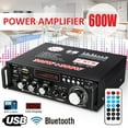 thumbnail image 3 of Amplificateur de Voiture 800W 600W HIFI 2 CH Audio Amplificateur de Puissance Cinéma Maison Amplificateur Audio Support FM USB SD/télécommande, Bluetooth 5.0, 3 of 6