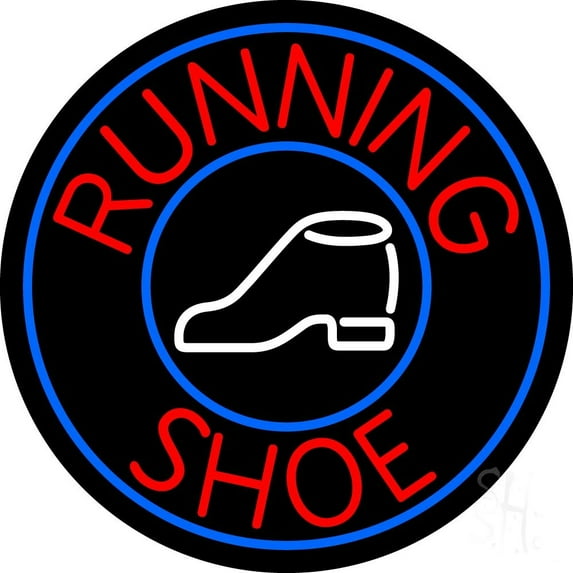 Everything Neon Running Shoes With Circle LED Neon Sign, 18 in