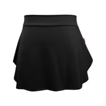 MIXUE Skirts For Women Summer Solid Color Ballet Elastic High Waist Dance Gymnastis Mini Tennis Skirt Streetwear,Black,L