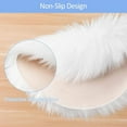 thumbnail image 3 of Ghouse Round White Area Rug 5 feet, Thick and Fluffy Faux Sheepskin Machine Washable Circle Plush Carpet, Faux Sheepskin Rug for Living Room, Bedroom, Kids Room, 3 of 5