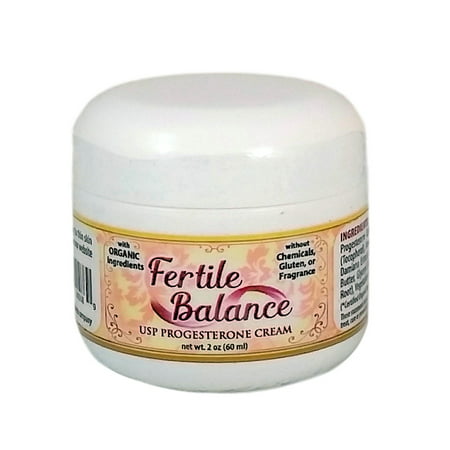 Fertile Balance Bioidentical Progesterone Cream 2 oz - With Organic Ingredients, Paraben Free, Non-GMO, and