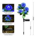 thumbnail image 5 of 4 Pack Solar Rose Flower Lights, Outdoor Solar Garden Lights, LED Waterproof Solar Lights for Pathway Patio Yard Decor, Blue, 5 of 8