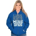 thumbnail image 4 of Less Hate More Dogs Peace Relaxed Pet Zip Up Hoodie Men's Women's Brisco Brands X, 4 of 6