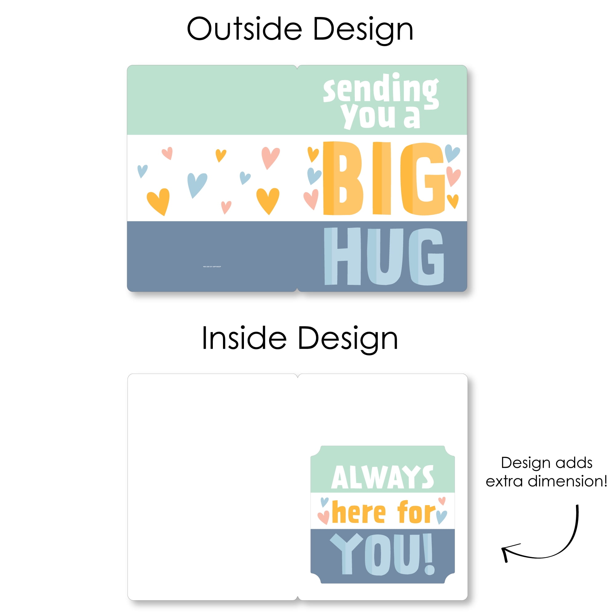 Big Dot of Happiness Sending You a Big Hug - Encouragement Thinking of you Giant Greeting Card - Big Shaped Jumborific Card - 16.5 x 22 inches