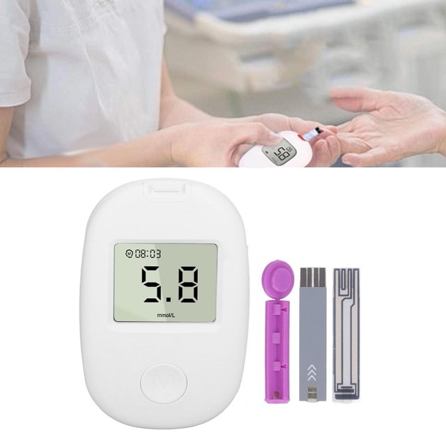 Kit de prueba de diabetes monitor de glucosa en sangre de alta conductividad de pantalla grande HD portátil de resultado rápido 5S para personas mayores ANGGREK Otros